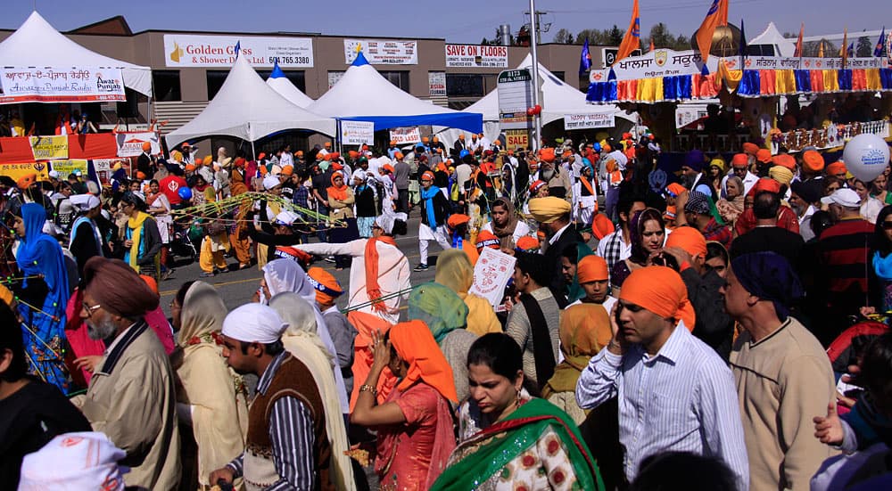 Tens of thousands of sangat in saffron and orange at the Surrey Vaisakhi mela